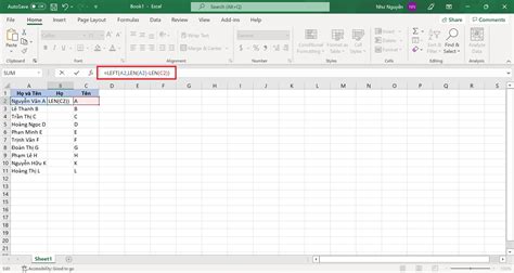 Hướng Dẫn Tách Tên Họ Và Tên đệm Trong Excel Cập Nhập 2024