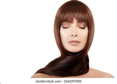 Beautiful Brunette Smooth Haircut Nude Makeup Stock Photo Shutterstock