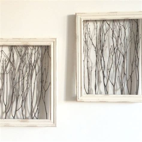 Framed Birch Branches 1 Large Frame Rustic Wall Decor Etsy