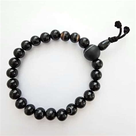 Black Sardonyx Wrist Mala NEW Still Sitting Meditation Supply