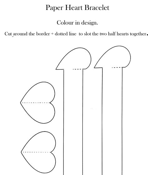 paper heart bracelet  template design  party accessories jpg