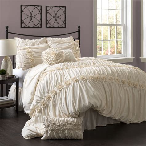 Lush Decor Darla 4 Pc Ivory Comforter Set Comforter Sets Bedding