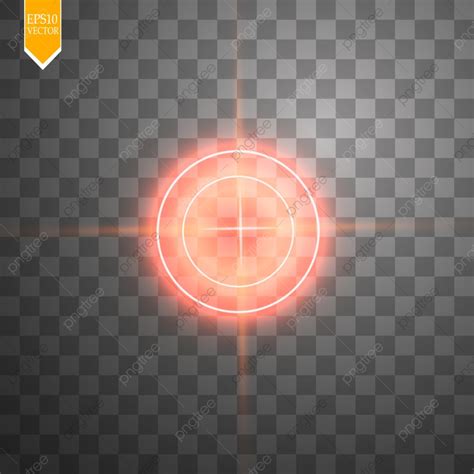 Red Target Vector Png Images Neon Red Target Isolated Safety Aim