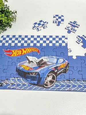 Quebra Cabeca Lembrancinha Hot Weels Azul Compre Produtos Personalizados No Elo7