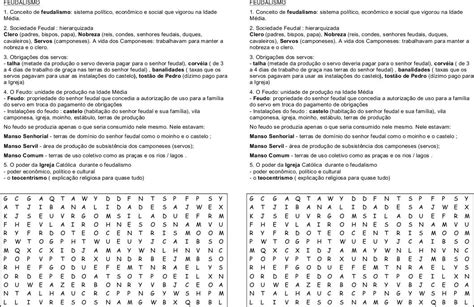 Atividades Sobre O Feudalismo Para Imprimir