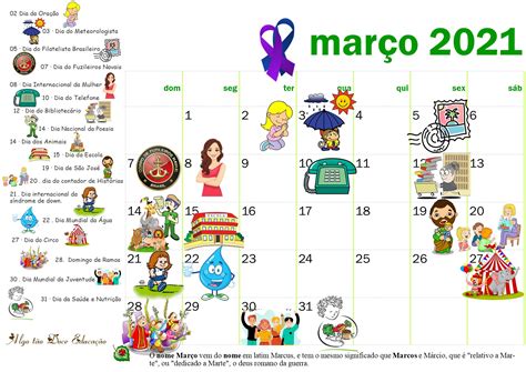 Datas Comemorativas Mes De Março - 6