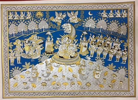 Ganesh Stuti Phad Painting 22 X 30 International Indian Folk