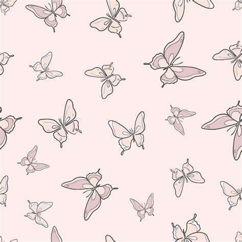 Premium Vector Pastel Nude Butterfly Vector Pattern Background