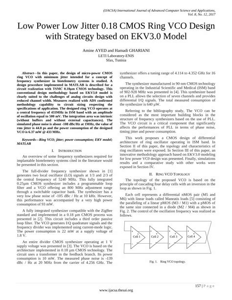 PDF Low Power Low Jitter 0 18 CMOS Ring VCO Design With Circuit