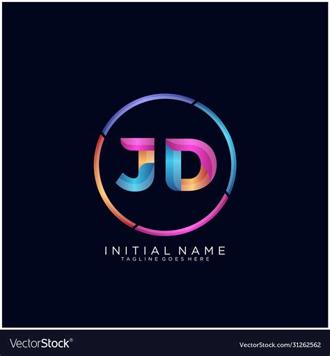 Jd Letter Logo Icon Design Template Elements Vector Image