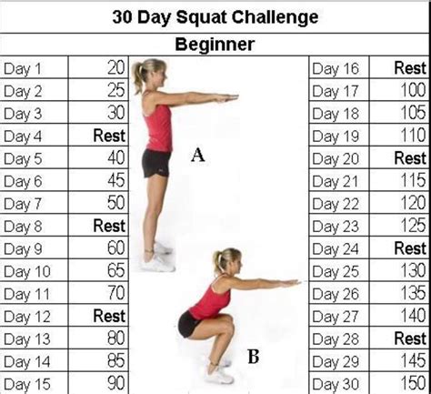 Printable Squat Challenge