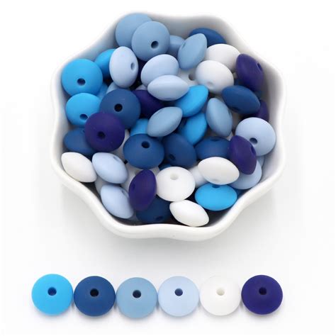 Joepada Pcs Mm Lentil Silicone Beads Bpa Free Diy Teether Teething