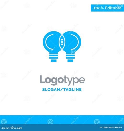 Idea Innovation Mechanic Thinking Blue Solid Logo Template Place