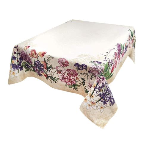 Скатерть Maystat Весенние цветы гобеленовая 137х177 см бежевая (0034 ...