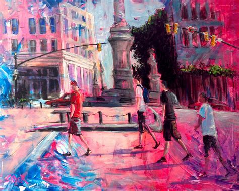 Downtown Lancaster Nick Sider Original For Sale 30x24 Acrylic On