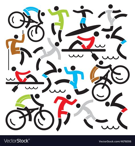 Outdoor Sports Icons Background Royalty Free Vector Image