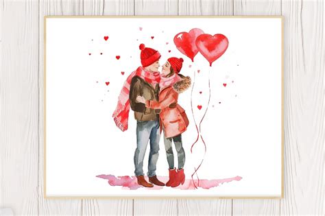 Valentine Couple Clipart PNG Graphic by Creative Art · Creative Fabrica