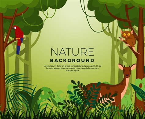 background  jungle  flora  fauna vector art graphics