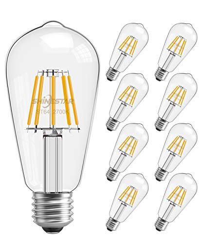 SHINESTAR 8 Pack Dimmable LED Edison Bulbs 60 Watt Equivalent 2700K