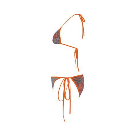 Orange Flowers Custom Bikini Swimsuit ID D316794