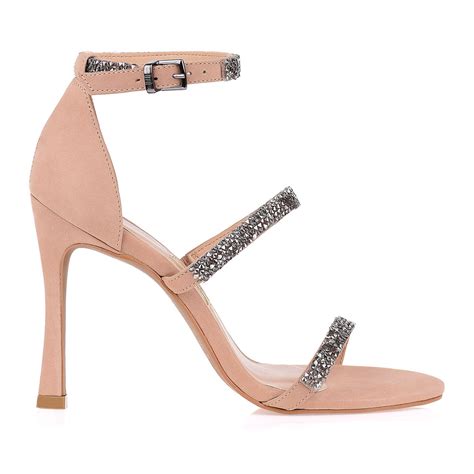 Sandália Salto Alto Nobuck Nude UZA Shoes Sapatos Femininos