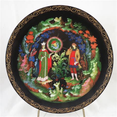 Декоративная тарелка "Русские Сказки: Каменный Цветок". Фарфор, деколь ...