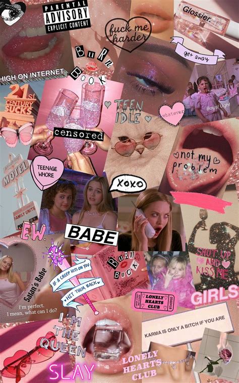 The Collage Shows Many Different Types Of Images And Words In Pink