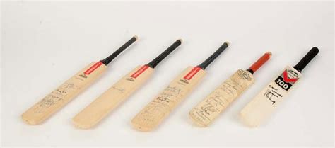 Signed Miniature Cricket Bat Collection - Sporting - Cricket - Memorabilia