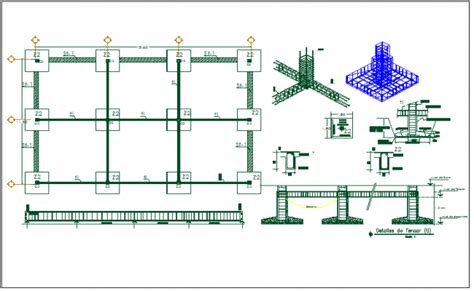 Foundation plan layout detail view dwg file