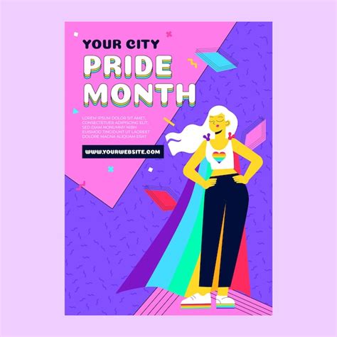 Free Vector Hand Drawn Pride Month Poster With Lesbian