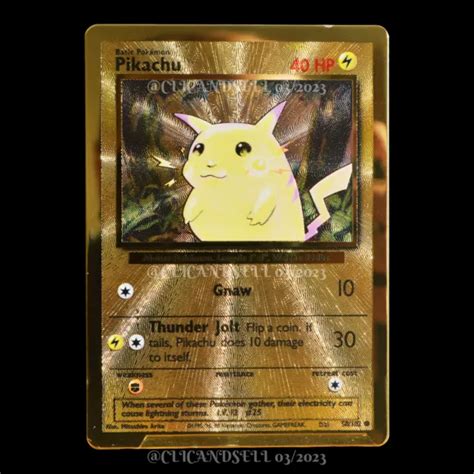 Carte Pok Mon Pikachu Gold Metal Eb C L Brations Neuf