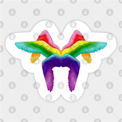 Gay Pride Angel Wings Gay Pride Flag Sticker TeePublic