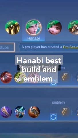 Hanabi Best Build And Emblem Youtube