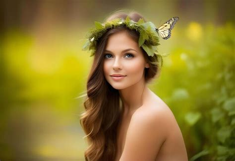 Premium Photo Portrait Of A Beautiful Naked Nymph