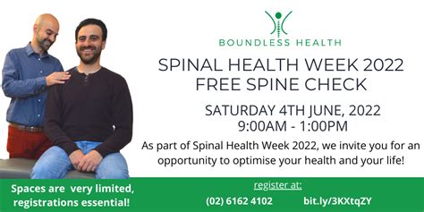 Spinal Health Week Free Spinal Health Check Greenway Sat Th