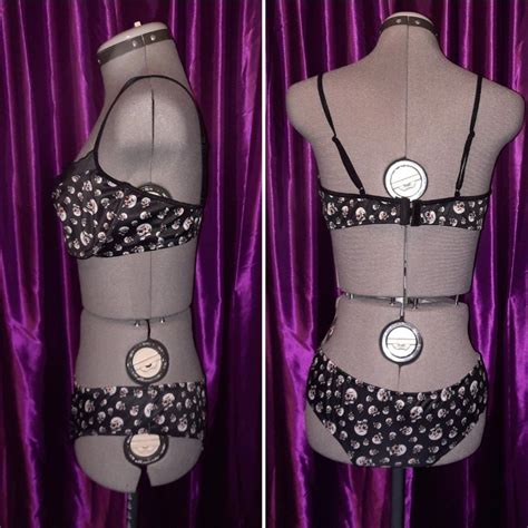 Vintage Skull Lingerie Set Bikini Bra By Exposed Depop