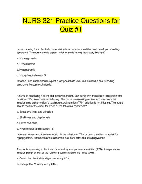 Nurs 321 Practice Questions For Quiz 1 Browsegrades