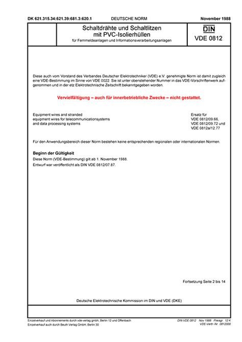 DIN VDE 0812 VDE 0812:1988-11 - Standards - VDE Publishing House