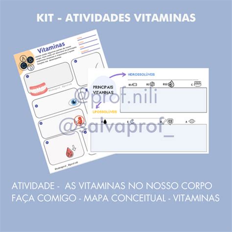 Atividades Sobre As Vitaminas - Kit atividades - AS VITAMINAS | Salva Prof