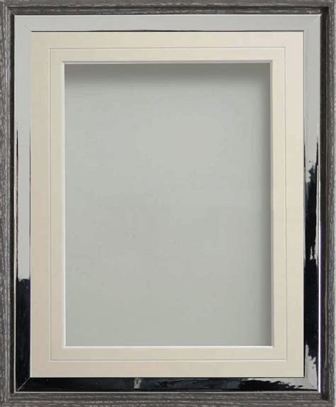 Sanderson Charcoal 20x16 Frame With Ivory V Groove Mount Cut For Image