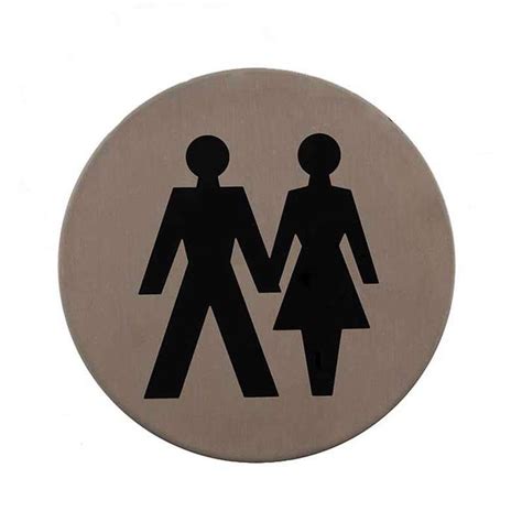 Unisex Toilet Door Sign Satin Stainless Steel Broughtons Lighting