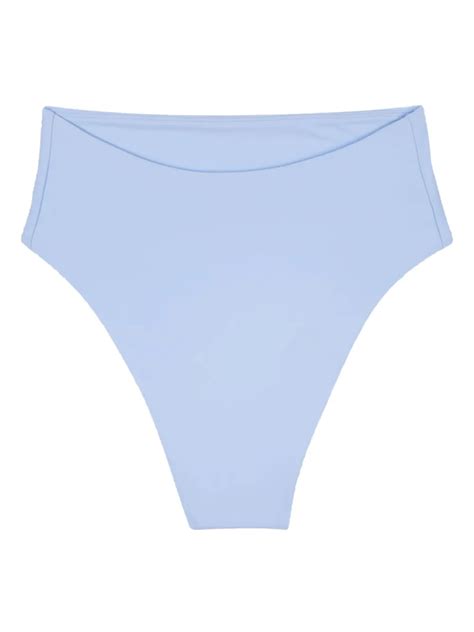 Sporty And Rich Brigitte Logo Print Bikini Bottoms In Blue ModeSens