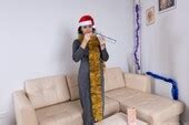 WeAreHairy Ramira Ramira Strips Naked Wearing Her Holiday Hat 115
