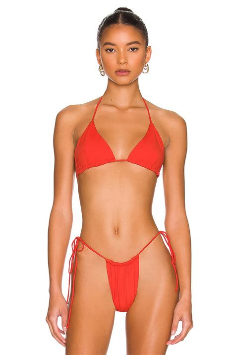 Riot Swim Bixi Bikini Top In Coral REVOLVE