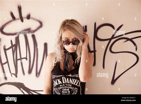 Beautiful Blonde Girl In An Abandoned House Stock Photo Alamy