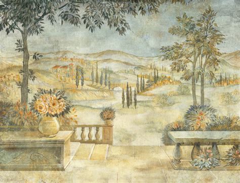 Античная фреска с деревьями - фрески и фотообои от «Phresko»