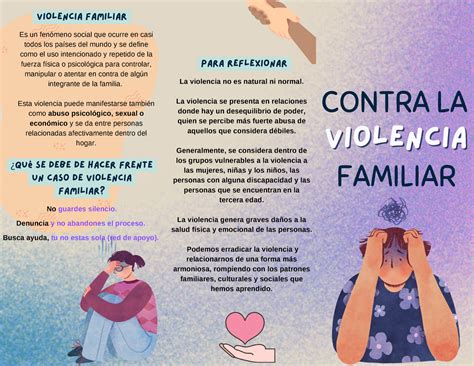 Triptico Violencia Familiar La Violencia No Es Natural Ni Normal La