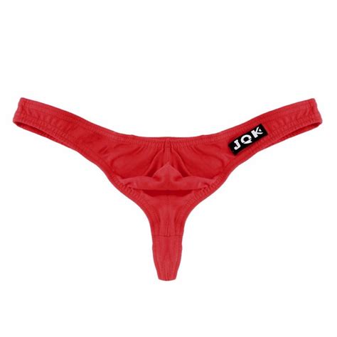 Jqk Men Thong Cotton Low Rise Sexy Mens Underwear Gay Penis Pouch Underpants T Back Male G