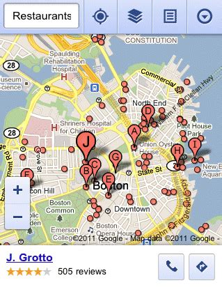 features  google maps  mobile browsers