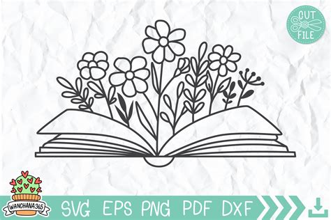 Book With Flowers Svg Graphic By Wanchana Creative Fabrica